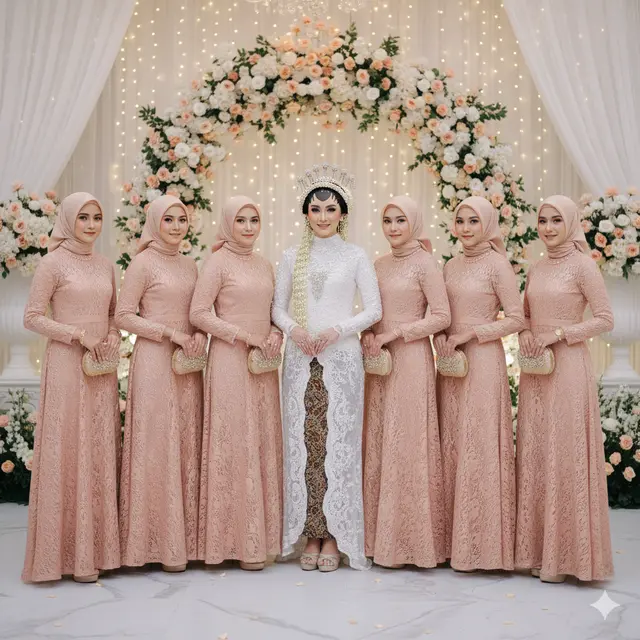 Model Gamis Brokat Soft Color Tapi Tetap Tampil Stand Out