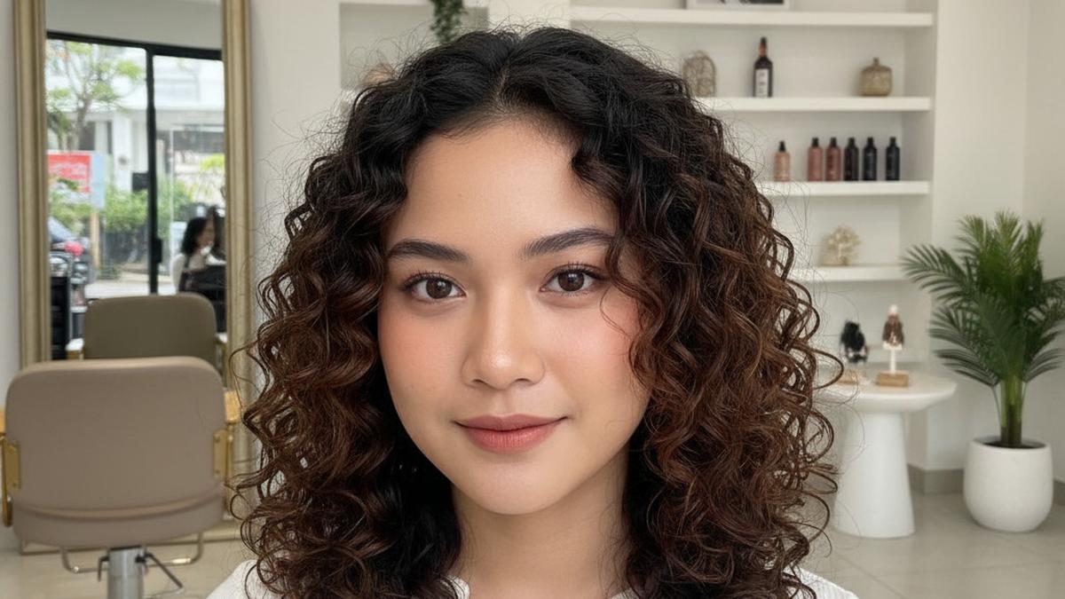 11 Gaya Rambut Keriting Medium Layer Tren Terbaru 2025, Tampil Fresh dan Rapi
