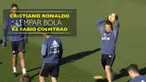 Berita video bek Fabio Coentrao menepis bola lemparan Cristiano Ronaldo pada sesi latihan Real Madrid.
