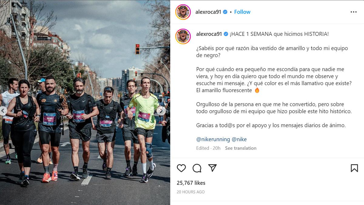 Pria dengan Cerebral Palsy Bertahan Menyelesaikan Maraton Barcelona