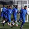 Pemain Timnas Prancis, Desire Doue, Marcus Thuram, Kylian Mbappe, Ousmane Dembele, Lucas Digne dan Rayan Cherki (kiri ke kanan) saat mengikuti sesi latihan di pusat pelatihan New England Revolution di Foxborough, Massachusetts, pada 25 Maret 202. Jelang perhelatan Piala Dunia 2026, Timnas Prancis bertemu Brasil di Stadion Gillette, Foxboro, Amerika Serikat. (Franck FIFE/AFP)