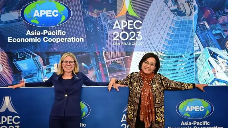 Menteri Keuangan (Menkeu) Sri Mulyani Indrawati menghadiri pertemuan Menteri Keuangan APEC (APEC Finance Ministers and Deputy’s Meeting – FMM) di San Francisco, California, Amerika Serikat (AS). (Dok Kemenkeu)