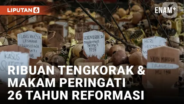 VIDEO: Ribuan Tengkorak Berjejer Kenang 26 Tahun Reformasi
