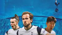 Tottenham Hotspurs - Gareth Bale, Harry Kane, Son Heung-min (Bola.com/Adreanus Titus)