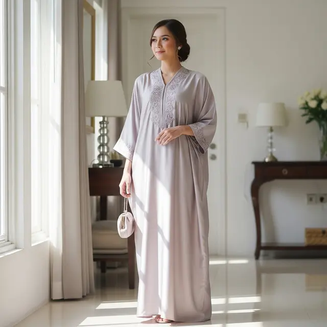 Kaftan Minimalis dengan Sentuhan Halus