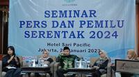 Dewan Pers menggelar Seminar Pers dan Pemilu Serentak 2024 Seminar Pers dan Pemilu Serentak 2024, di Jakarta, Kamis (26/1/2023). (Merdeka.com/Alma Fikhasari)