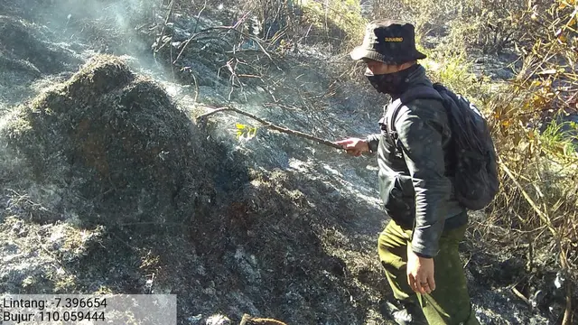 Upaya pemadaman kebakaran Gunung Sumbing, Wonosobo, Jawa Tengah. (Foto: Liputan6.com/BPBD Wonosobo/Muhamad Ridlo)