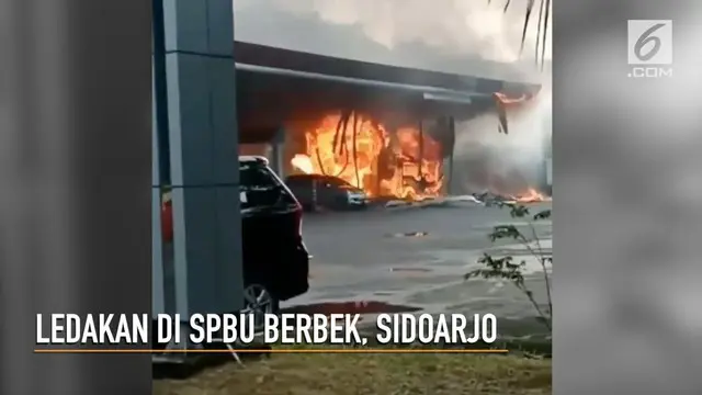 SPBU Berebek, Sidoarjo meledak dan terbakar. Akibatnya satu orang tewas.