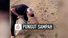 Perdana Menteri India, Narendra Modi, memunguti sampah di pantai di Kota Mamallapuram, India. Ini merupakan lokasi pertemuan puncak tidak resmi dirinya dengan Presiden Cina, Xi Jinping.