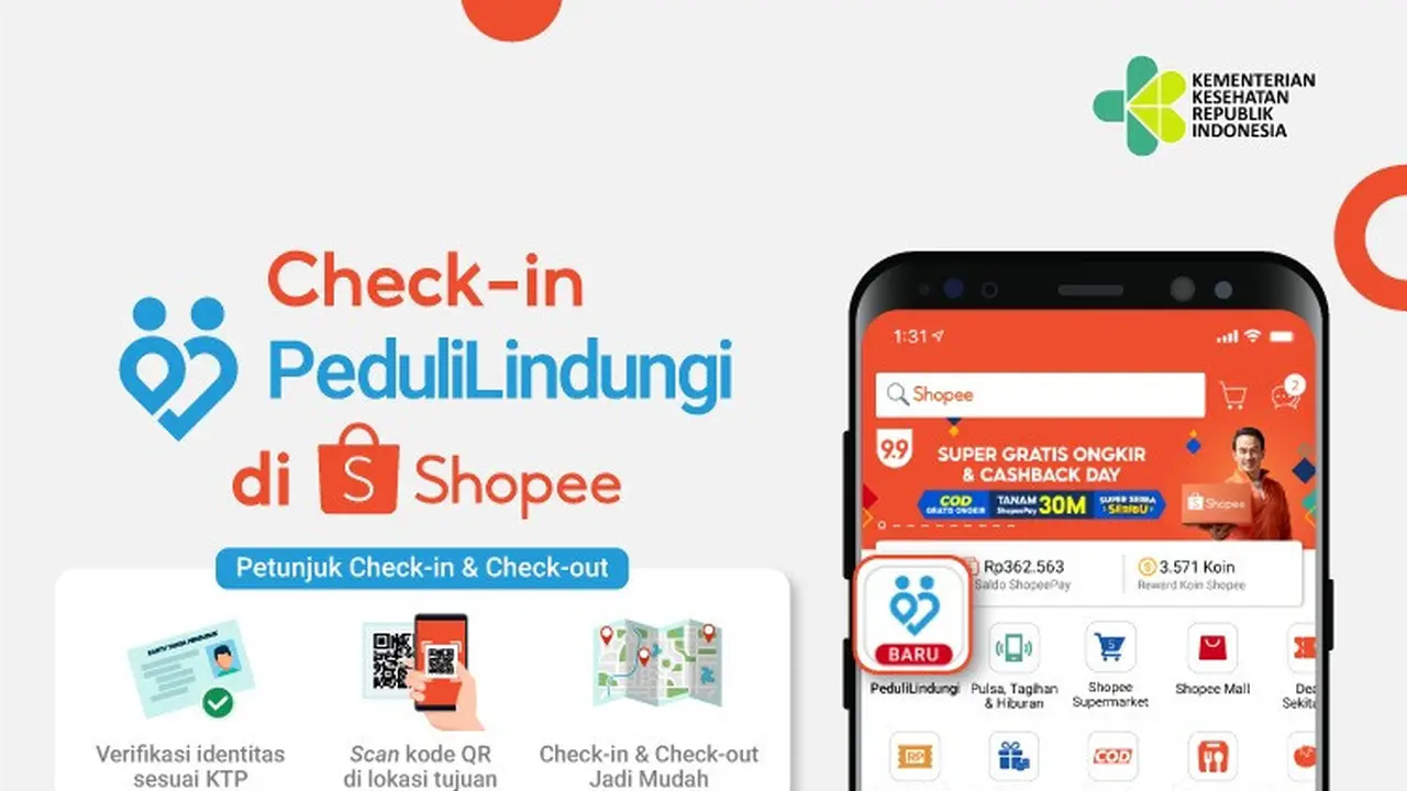 Fitur PeduliLindungi di Shopee