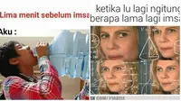 Meme Jelang Imsak. (Sumber: Twitter/@recehtapisayng dan 1cak.com)