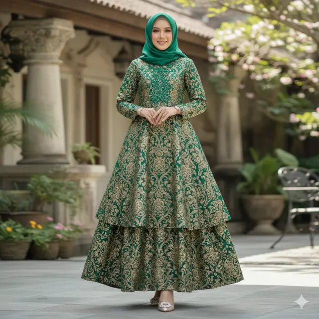 Model Gamis Brokat Among Tamu
