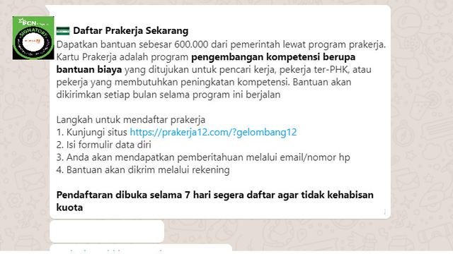 Cek Fakta Tidak Benar Cara Daftar Kartu Prakerja Gelombang 12 Lewat Situs Prakerja12 Com Cek Fakta Liputan6 Com