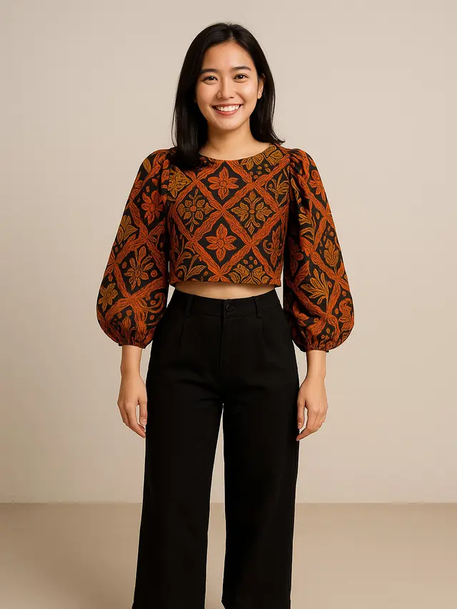 Model Blouse Batik Lengan Bishop yang Lagi Tren/Ilustrasi AI
