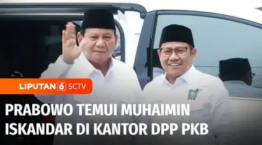 Prabowo Subianto menemui Ketua Umum PKB, Muhaimin Iskandar di kantor DPP PKB di Jakarta Pusat. usai ditetapkan menjadi Presiden terpilih pada Rabu petang. Usai pertemuan, Gerindra dan PKB berkomitmen dan akan menjalani kerjasama lebih produktif untuk...