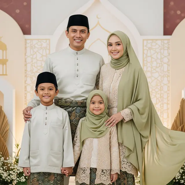 Foto Keluarga saat Lebaran (Gemini AI)