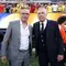 Pelatih Maroko Mohamed Ouahbi, kiri, berpose bersama pelatih Brasil Carlo Ancelotti sebelum laga Grup C Piala Dunia 2026 antara Brasil vs Maroko di East Rutherford, New Jersey, dekat New York, Sabtu, 13 Juni 2026. (AP Photo/Adam Hunger)