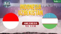 Jadwal PSSI Anniversary Cup 2018, Indonesia vs Uzbekistan. (Bola.com/Dody Iryawan)