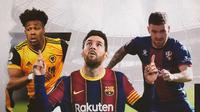 Adama Traore, Lionel Messi dan Javi Galan. (Bola.com/Dody Iryawan)