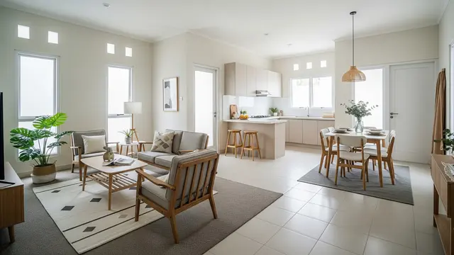 Ide Pembagian Ruang Rumah Kecil Tipe 36 agar Tampak Lapang dan Fungsional/ Ilustrasi AI