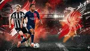 Ilustrasi winger yang jadi target Liverpool, di antaranya Bradley Barcola dan Anthony Gordon. (Foto by Gemini AI)