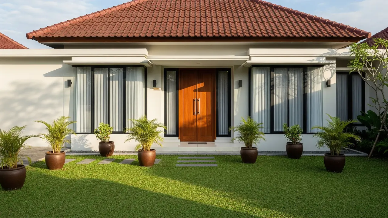 Desain Rumah Atap Genteng Klasik 1 Lantai
