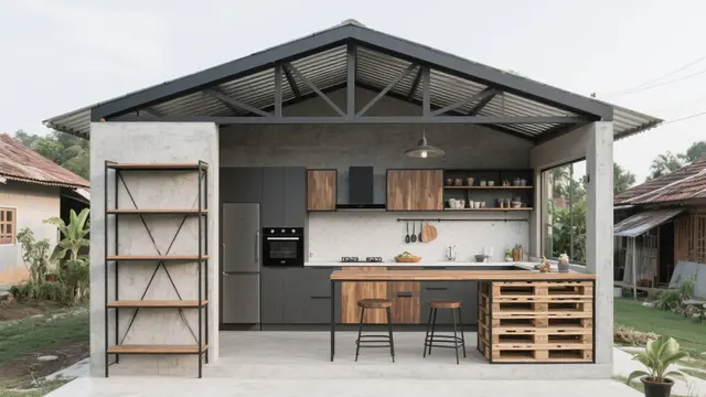 Kitchen Set Simpel dan Terbuka