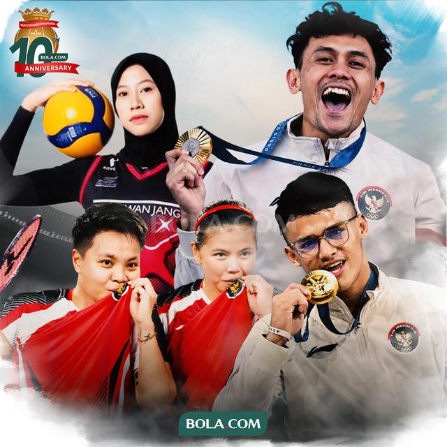 Artikel 10 Tahun Bola.com - Veddriq Leonardo, Greysia/Apriyani, Megawati Hangestri, Rizki Juniansyah
