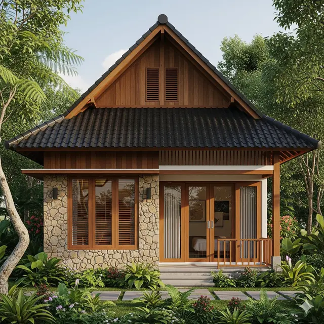 Rumah dengan Atap Limas untuk Iklim Tropis