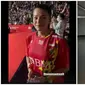 Potret Susan Sameh Nonton Fajar Alfian di Final Indonesia Masters. (Sumber: Instagram/susansameeh dan TikTok/@susansameeeh)