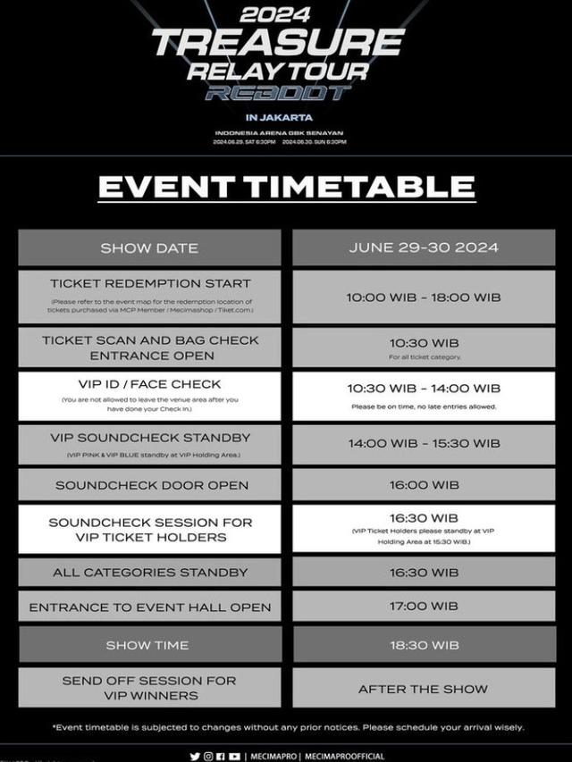 Rundown Konser Treasure (Instagram.com/mecimapro)