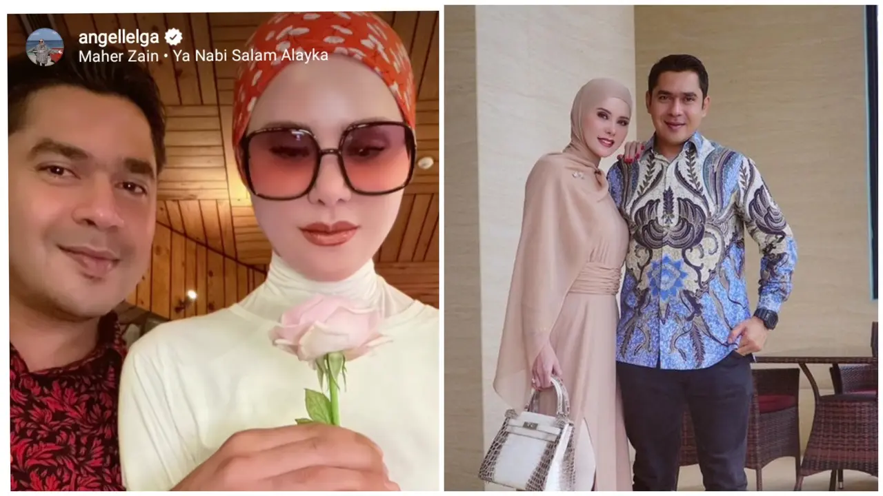 Kemesraan Angel Lelga dengan seorang pria, isyaratkan sudah nikah lagi (Foto: Instagram angellega)
