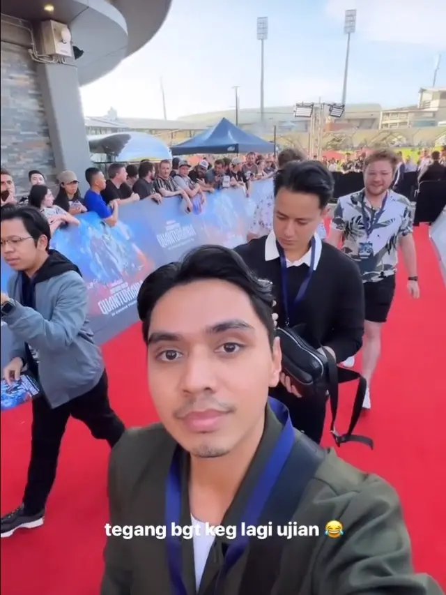 Billy Davidson hadiri gala premiere film Ant-Man and the Wasp: Quantumania di Australia (Foto: Instagram @raymondmuaya)