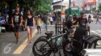 Suasana kawasan pedestrian Malioboro,Yogyakarta, Jumat (15/4). Kini pendestrian Malioboro dilengkapi dengan tempat untuk parkir sepeda. (Liputan6.com/ Boy Harjanto)