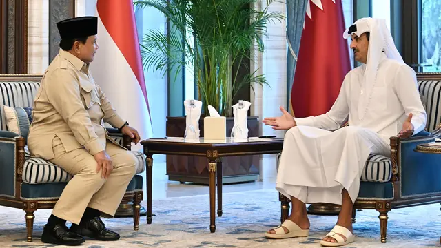 Presiden Prabowo Subianto melakukan pertemuan resmi dengan Emir Qatar, Yang Mulia Syekh Tamim bin Hamad Al-Thani di Istana Lusail, Doha, Jumat (12/9/2025).