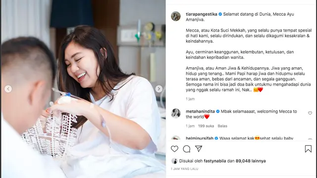 Arief Muhammad Umumkan Anak Keduanya yang Lahir di Tanggal Cantik. (instagram.com/tiarapangestika)