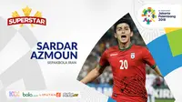 Superstar Asian Games, Sardar Azmoun. (Bola.com/Adreanus Titus)