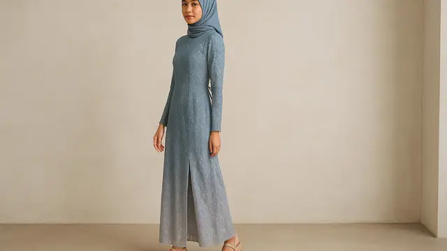 Rekomendasi Gamis Brokat Belah Samping yang Sedang Tren di 2025/Ilustrasi gambar oleh AI