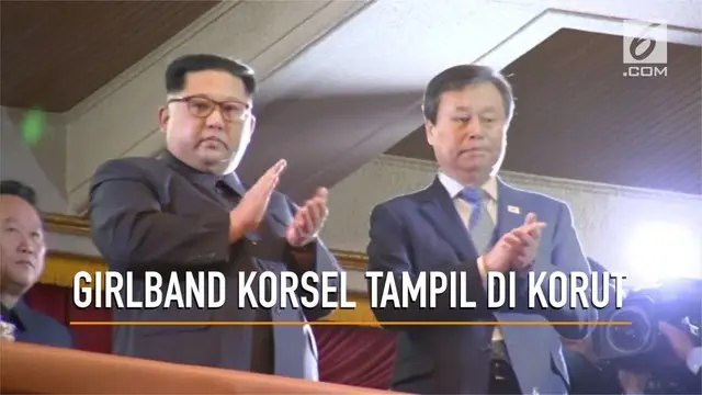 Pemimpin Korea Utara, Kim Jong-un menyaksikan penampilan sederet grup dan artis Korea Selatan di Pyongyang