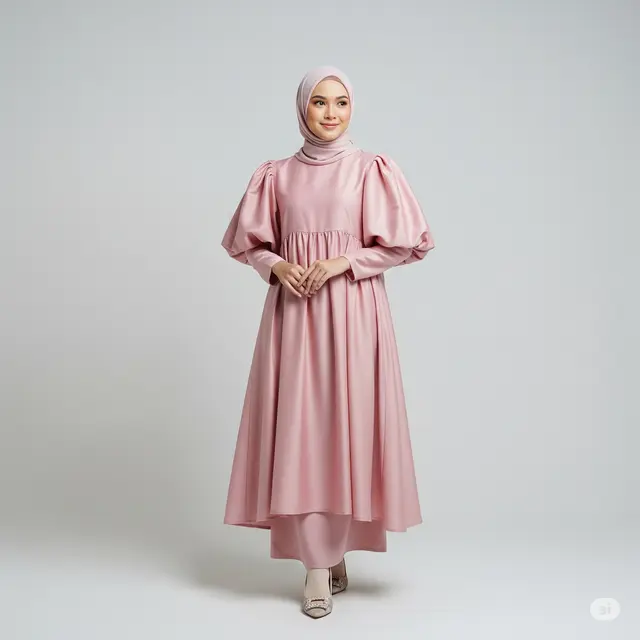 Model Dress Puff Sleeve Muslimah Formal Terbaik.