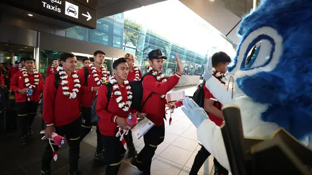 Timnas Indonesia tiba di Qatar untuk Piala Asia 2023.