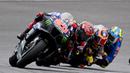 <p>Fabio Quartararo tampil sangat baik pada balapan kali ini. Hanya beberapa lap awal balapan, ia langsung mengambil alih posisi pertama dari Joan Mir. (AFP/Gabriel Bouys)</p>