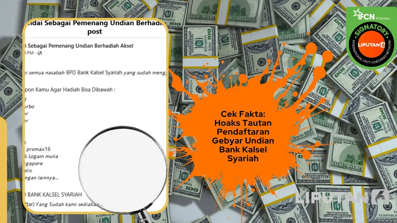cek fakta pendaftaran gebyar undian Bank Kalsel Syariah