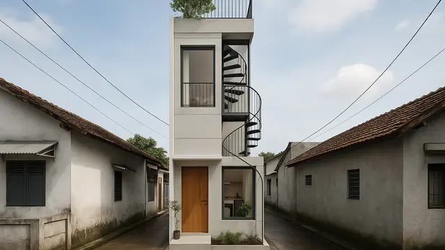 Rumah Sederhana di Perkotaan Padat Penduduk/Ilustrasi gambar oleh AI