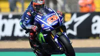 Maverick Vinales bakal merealisasikan mimpinya untuk mengudeta posisi Valentino Rossi di puncak klasemen sementara MotoGP. (AFP / JEAN-FRANCOIS MONIER)