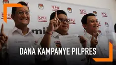 Perwakilan dari dua paslon dalam Pilpres 2019 melaporkan dana kampanye ke penyerahan Laporan Penerimaan dan Pengeluaran Dana Kampanye (LPPDK).