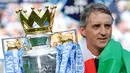 Roberto Mancini, pada usia 47 tahun dan 168 hari, berhasil membawa Manchester City meraih gelar Liga Premier pertama mereka setelah lebih dari 40 tahun menunggu. (Paul Ellis)