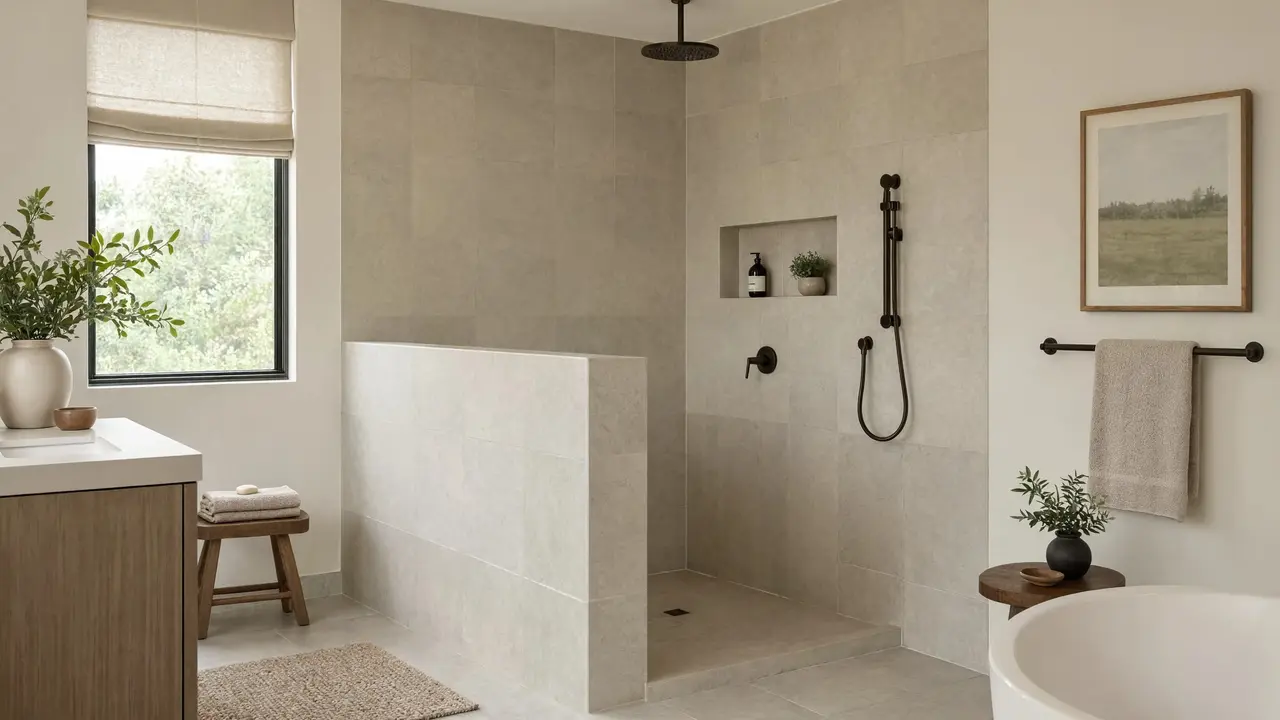 Desain Shower Dinding Rendah