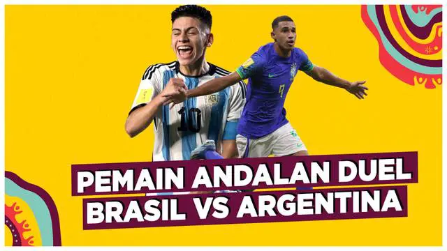 Berita video, empat pemain andalan dalam laga duel Timnas Brasil U-17 melawan Timnas Argentina U-17 di perempat final Piala Dunia U-17 2023.