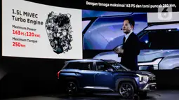 SUV 7-seater terbaru ini langsung mencuri perhatian berkat kombinasi menarik antara performa bertenaga, fitur modern, kenyamanan premium, serta desain tangguh khas kendaraan petualang. (Liputan6.com/Herman Zakharia)